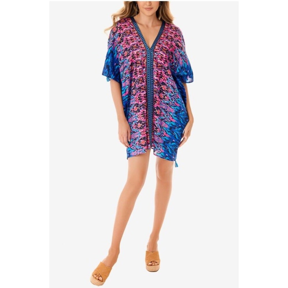Miraclesuit Vesuvio Caftan Multicolor Swim Cover up Small 6530598 Cotton